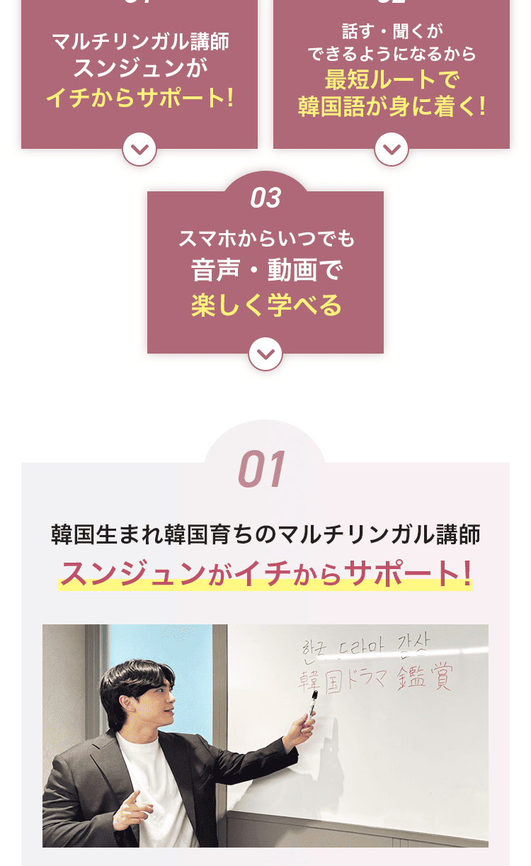 マルチリンガル講師がイチからサポート